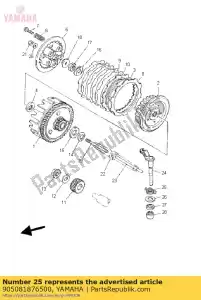 yamaha 905081876500 primavera, torsión (2wg) - Lado inferior