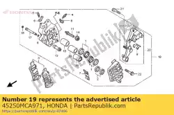 Ici, vous pouvez commander le étrier sous-ensemble., r. Fr. Auprès de Honda , avec le numéro de pièce 45250MCA971: