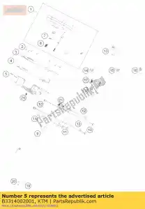 ktm B3314002001 dash support - Bottom side