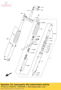 yamaha 4YR231730000 husillo, cono - Lado inferior