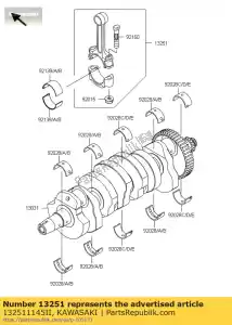 kawasaki 132511145II rod-assy-aansluiten, ik zr1000-a - Onderkant