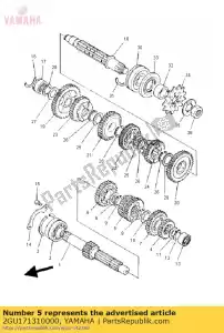 yamaha 2GU171310000 gear, 3rd pinion - Bottom side