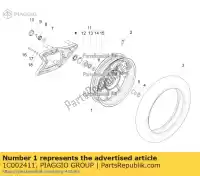 1C002411, Piaggio Group, rueda trasera piaggio liberty rp8m89100, rp8ma4100 rp8m89200, rp8ma430 zapm898g 125 150 2015 2016 2017 2018 2019 2020 2021, Nuevo