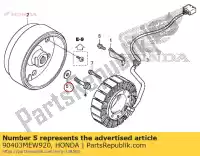 90403MEW920, Honda, washer, 12.5x34x5 honda  nc nsa nt vfr vt xl 700 750 1000 1100 1200 2006 2007 2008 2009 2010 2011 2012 2013 2017 2018 2019 2020, New