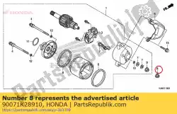 Aqui você pode pedir o arruela de porca, 6mm em Honda , com o número da peça 90071K28910: