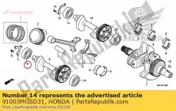 Aqui você pode pedir o rolamento, esfera radial (63 / em Honda , com o número da peça 91003MGSD31: