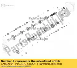 Qui puoi ordinare anello elastico dell'albero da Piaggio Group , con numero parte 1A002604: