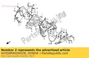 honda 64300MAS000ZB cowl set, r. middle (wl) *type1 *(type1 ) - Bottom side