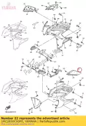 Ici, vous pouvez commander le visière, côté 1 auprès de Yamaha , avec le numéro de pièce 1MC2830C00P0: