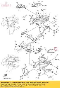 yamaha 1MC2830C00P0 visière, côté 1 - La partie au fond