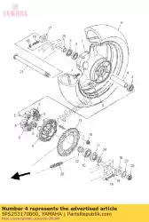 spacer, lager van Yamaha, met onderdeel nummer 5PS253170000, bestel je hier online: