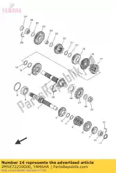 Aquí puede pedir engranaje, 2da rueda de Yamaha , con el número de pieza 2MSE72210000: