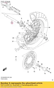 suzuki 5471129F10 eje delantero - Lado inferior