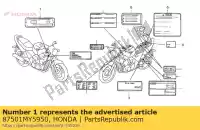 87501MY5950, Honda, piastra, registrati honda cb  twin t x r cb500 500 , Nuovo