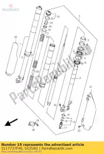 Suzuki 5117737F40 anel-o - Lado inferior