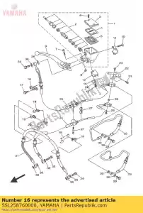 yamaha 5SL258760000 uchwyt, przewód hamulcowy 2 - Dół