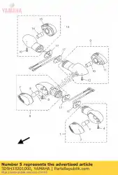 Ici, vous pouvez commander le clignotant avant assy 2 auprès de Yamaha , avec le numéro de pièce 3D9H33201000: