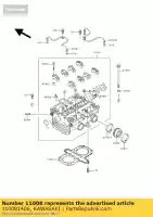 110081406, Kawasaki, head-comp-cylinder kawasaki gpz  s ex500 e b ltd450 gpz500s uk 500 450 , New