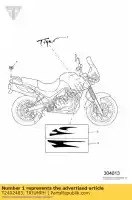 T2402483, Triumph, decalcomania serbatoio rh triumph tiger 885i 71699 > 124105 885 1999 2000 2001, Nuovo