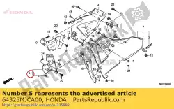 kap, r. Innerlijk midden van Honda, met onderdeel nummer 64325MJCA00, bestel je hier online: