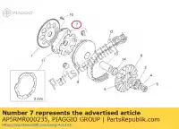 AP5RMR000235, Piaggio Group, piastra di rampa aprilia mojito scarabeo sr 50 1999 2000 2001 2002 2003 2004, Nuovo