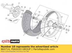 Aprilia 860714, Piasta tylna, OEM: Aprilia 860714