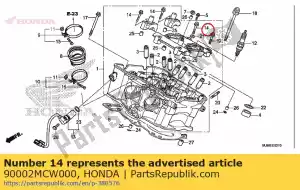 honda 90002MCW000 parafuso, flange, 6x45 - Lado inferior