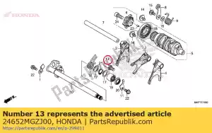 Honda 24652MGZJ00 pen, schakel veer terug - Onderkant