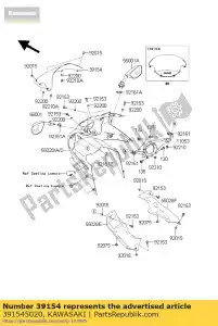 Kawasaki 391545020 windshield - Bottom side