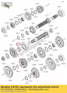 Kawasaki 921520885 colarinho - Lado inferior