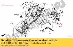 Aqui você pode pedir o colarinho a, fr. Pára-choque em Honda , com o número da peça 61103KRY900: