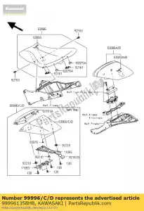 Kawasaki 999961358H8 kit, enkele bekleding, eb - Onderkant