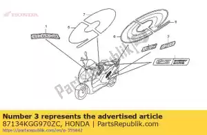 Honda 87134KGG970ZC merk, zijkant * type3 * - Onderkant