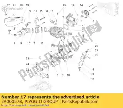 Qui puoi ordinare volume del compensatore da Piaggio Group , con numero parte 2A000578: