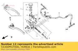 Aquí puede pedir puente comp., horquilla superior de Honda , con el número de pieza 53300MCF000: