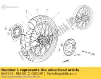 864534, Piaggio Group, r-cto.llanta tras.c/carrete ter125cc derbi terra terra adventure e terra e 125 2007 2008, New
