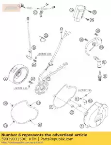 KTM 59039031500 unidade cdi 400/525 exc 2005 - Lado inferior