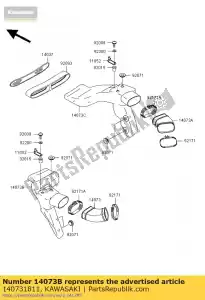 kawasaki 140731811 conducto, lh zx1200-b1 - Lado inferior