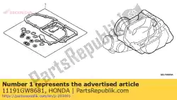Aqui você pode pedir o junta, cárter em Honda , com o número da peça 11191GW8681: