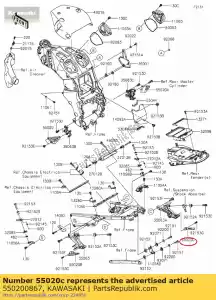 Kawasaki 550200867 guarda, passo rr, rh - Lado inferior