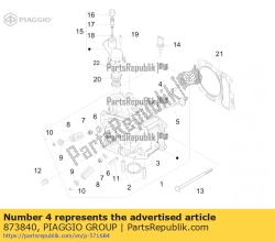 Aprilia 873840, Valvola di scarico, OEM: Aprilia 873840