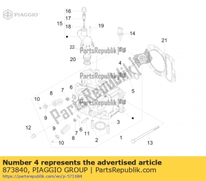 aprilia 873840 exhaust valve - Bottom side