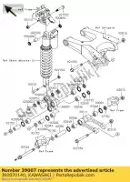 390070140, Kawasaki, Brazo-susp, uni trak kawasaki kx  f kx250f 250 , Nuevo