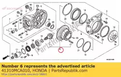 Aqui você pode pedir o conjunto de engrenagens, final em Honda , com o número da peça 41310MCA010: