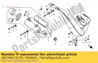 18330KZ3J30, Honda, comp silencieux honda cr  r cr250r 250 , Nouveau