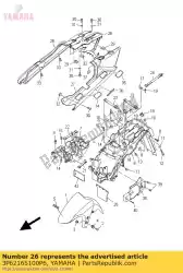 Ici, vous pouvez commander le couvercle, garde-boue arrière auprès de Yamaha , avec le numéro de pièce 3P62165100P6: