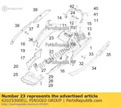 Here you can order the rear lower side closing from Piaggio Group, with part number 62025300EU: