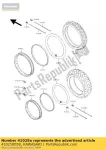 kawasaki 410250058 aro, rr, 3,00x15 en500-c10 - Lado inferior