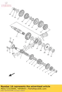 yamaha 4ES172510000 engrenagem, 5ª roda - Lado inferior