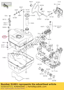 Kawasaki 510010713 depósito de combustible - Lado inferior